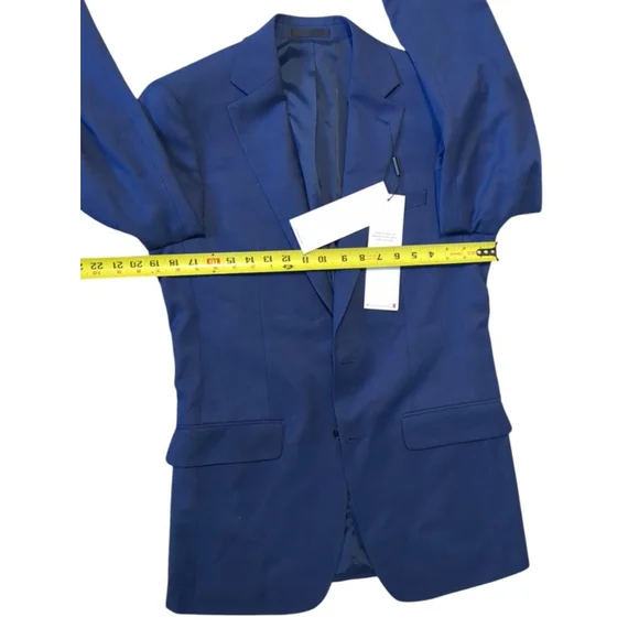 Calvin Klein Slim Fit Navy Suit Jacket 38L 100% Wool Two Button Blazer - Picture 7 of 13